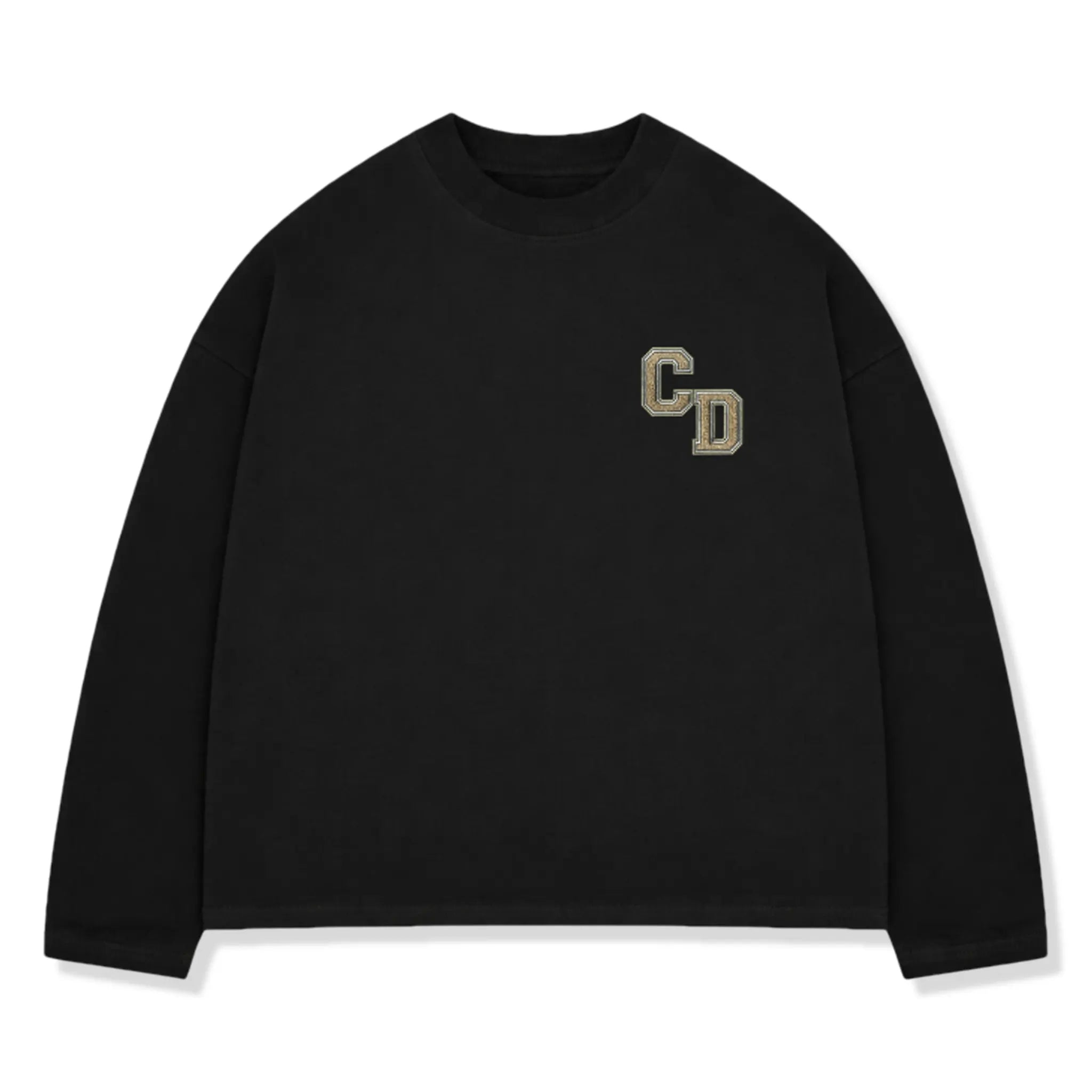 Front View of Cardair CD Logo L/S Black T-Shirt